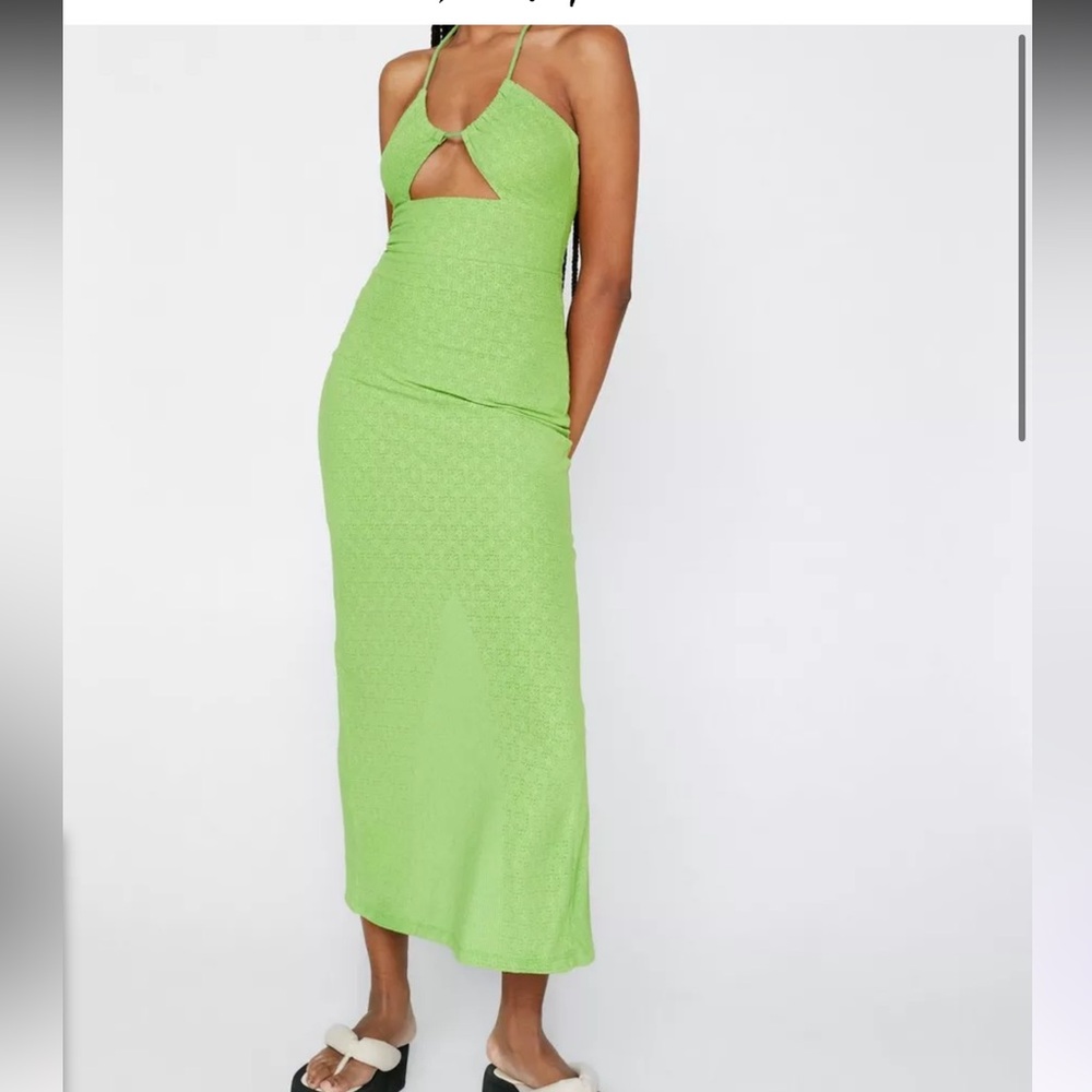 Elegant Green Halter Dress